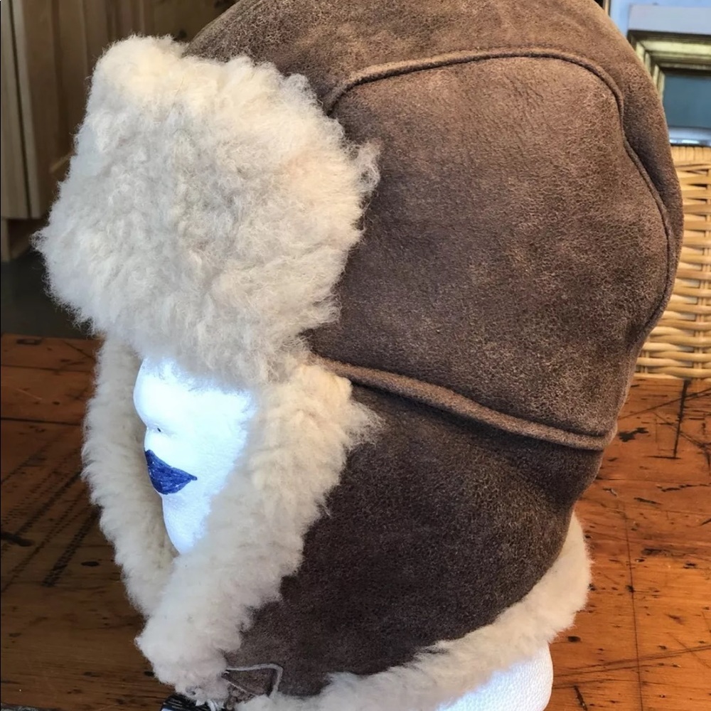 NWT Cole Haan shearling lamb leather hat